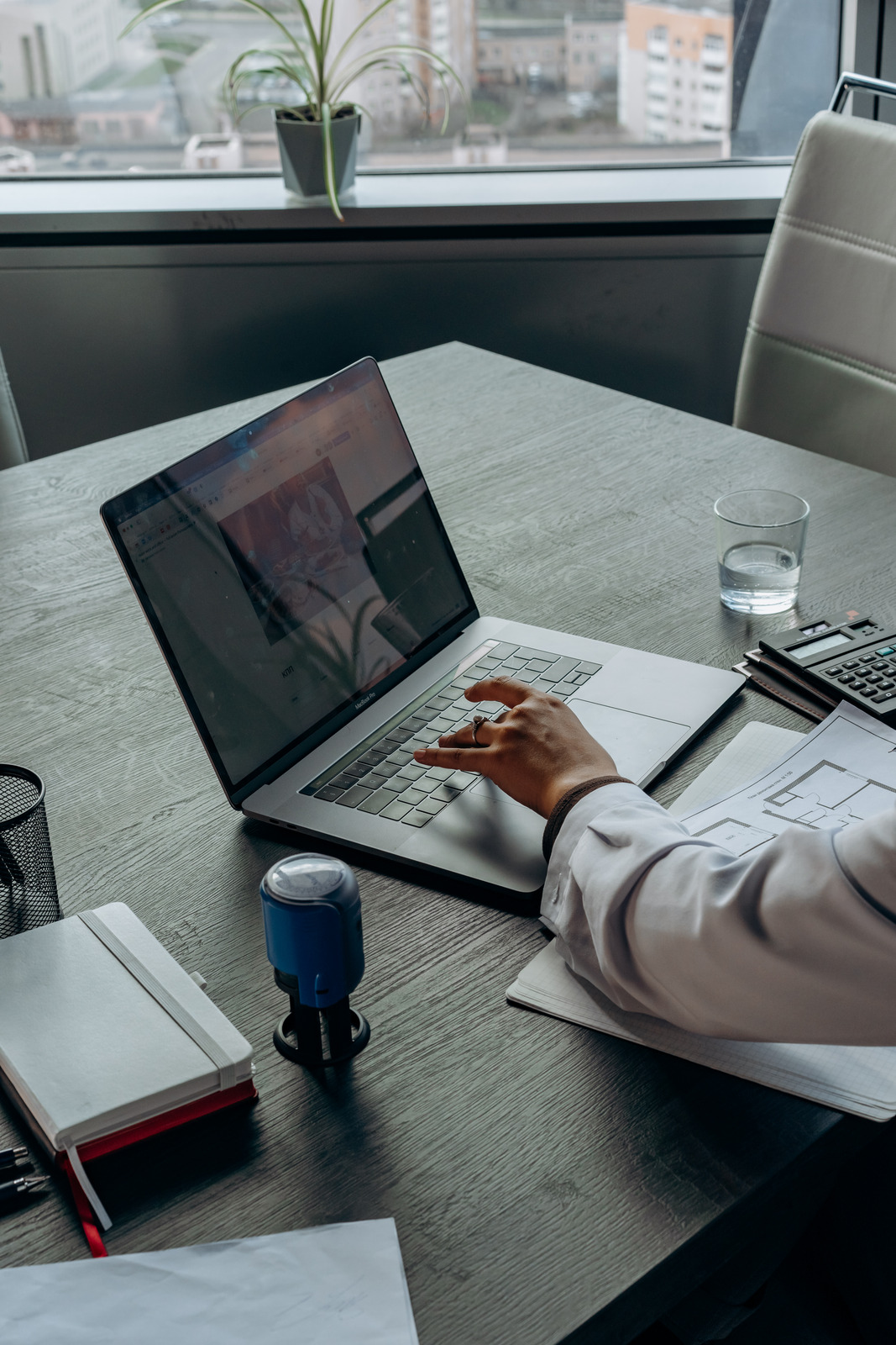 Executive workspace prepared for a business guest