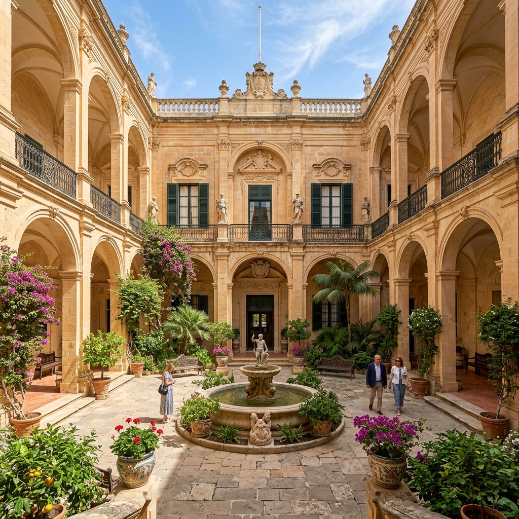 Maltese palazzo courtyard